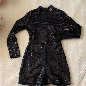 Black sequin romper